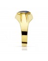 18K SELLO ORO AMARILLO CABALLERO PIEDRA OVAL ZAFIRO SPINEL 10 X8MM.