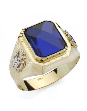 18K YELLOW GOLD SEAL SAPPHIRE SPINEL GENTLEMAN