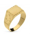 18K SELLO ORO AMARILLO CABALLERO LABRADO ESTRELLA