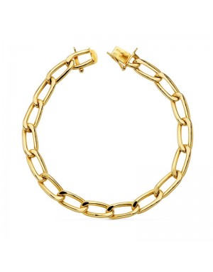 18K PULSERA ORO AMARILLO BILBAO HUECA 22 CM