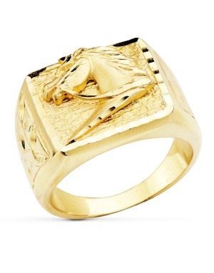 18K SQUARE SOLID STAMP WITH HORSE.