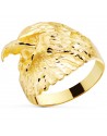 18K YELLOW GOLD SOLID STAMP CARVED AMERICAN BALD EAGLE. WIDTH 19 MM