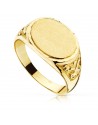 18K SOLID OVAL YELLOW GOLD STAMP WITH CARVINGS.