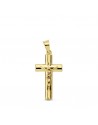 18K CRUZ CRISTO HUECA PALO OVAL 23 X 12 MM.