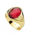 18K SELLO PIEDRA OVAL RUBÍ SPINEL. 14X10 MM