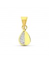 18K COLGANTE ORO AMARILLO HOJA CIRCONITAS. 10 X 6 MM.