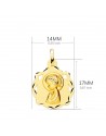 18K MEDALLA ORO AMARILLO CAPILLA VIRGEN NIÑA PERFIL MATIZADA. 17 X 14 MM
