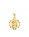 18K MEDALLA ORO AMARILLO VIRGEN NIÑA PANDERETA CALADA. 19 X 16 MM.