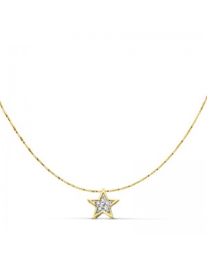 18K GARGANTILLA ESTRELLA 6 X 6 MM CADENA 42 CM