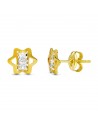 18K PENDIENTES ORO AMARILLO ESTRELLA CIRCONITAS. 6 X 6 MM