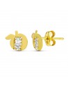18K PENDIENTES ORO AMARILLO MANZANA. 7 X 6 MM.