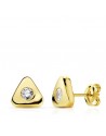 18K PENDIENTES ORO AMARILLO TRIÁNGULO CIRCONITA7 X 7 MM