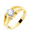 18K SOLITARIO ORO AMARILLO CIRCONITA 6 MM INTERIOR FORRADO