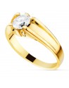18K SOLITARIO ORO AMARILLO CIRCONITA 6 MM INTERIOR FORRADO