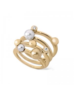 Anillo de plata dorada con 3 perlas 15                                                              