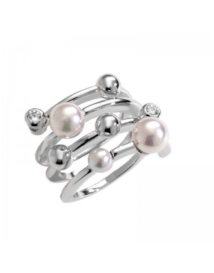 Anillo de plata con perlas Majorica                                                                 