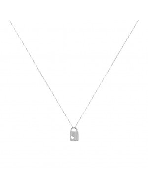 COLLAR SECRET SILVER MOTIVO CANDADO CZ 45CM + 5CM DE EXTENSION                                      