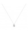 COLLAR SECRET SILVER MOTIVO CANDADO CZ 45CM + 5CM DE EXTENSION                                      