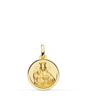 18K MEDALLA VIRGEN MARIA DEL CARMEN BISEL 16 MM