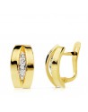 18K PENDIENTES BANDAS ORO BICOLOR 14 X 7 MM.