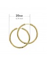 18K AROS ORO AMARILLO REDONDOS LISOS LIGEROS 20X2.5MM.