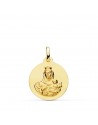 18K MEDALLA VIRGEN DEL CARMEN LISA 16 MM