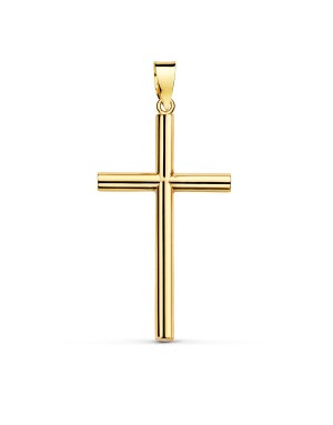 18K CRUZ ORO AMARILLO PALO LISO HUECO 29 X 17 X 2,2 MM.