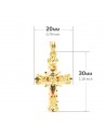 18K CRUZ ORO AMARILLO VIDRIERA CATEDRAL BORDES TALLADOS. 30 X 20 MM