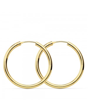 18K AROS ORO AMARILLO REDONDOS LISOS LIGEROS 30 X 2,5 MM