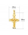 18K CRUZ ORO AMARILLO FILIGRANA CON CRISTO TALLADA. 28 X 18 MM