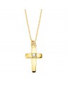 18K GARGANTILLA CRUZ 12 X 7MM. 1 DIAMANTE 0,015QT. CADENA VENECIANA 45CM. G-VS2