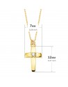 18K GARGANTILLA CRUZ 12 X 7MM. 1 DIAMANTE 0,015QT. CADENA VENECIANA 45CM. G-VS2