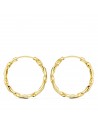 18K AROS ORO AMARILLO HUECOS RETORCIDOS. 20 X 2 MM.