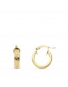 18K AROS ORO AMARILLO GRECA HUECOS 14 MM