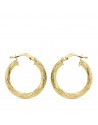 18K AROS ORO AMARILLO HUECOS GRANILLADOS 21 MM