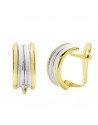 18K PENDIENTES ORO BICOLOR BANDAS 12 X 5 MM.