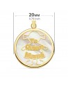 18K COLGANTE ORO AMARILLO NACAR MAMA NIÑA 20 MM.