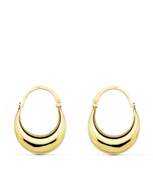 18K PENDIENTES HUECOS MORCILLAS. 17 X 5 MM.