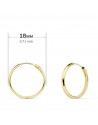 18K AROS ORO AMARILLO MEDIA CAÑA LISOS LIGEROS 18 X 2 MM.
