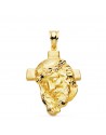 18K CABEZA CRISTO CON CRUZ 35 X 25 MM