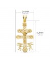 18K CRUZ CARAVACA CRISTO 40 X 24 MM