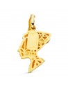 18K COLGANTE ORO BICOLOR NEFERTITI PERFIL EN BRILLO. 30 X 26 MM