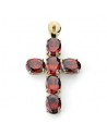 18K CRUZ GRANATE. 45 X 25 MM.