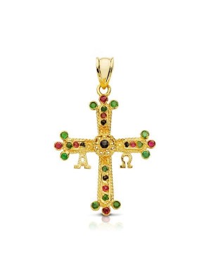18K CRUZ DE COVADONGA PEQUEÑA. 28 X 24 MM.
