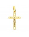 18K CRUZ CON CRISTO CALADA. 26 X 16 MM.