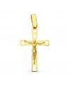 18K CRUZ CON CRISTO CALADA. 26 X 16 MM.