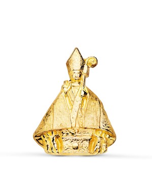 18K MEDALLA ORO AMARILLO SAN FERMIN SILUETA EN BRILLO. 22 X 16 MM