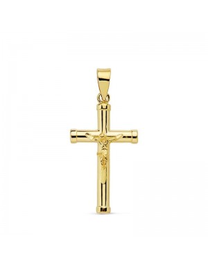 18K CRUZ CON CRISTO TUBO 2,5 MM. 21 X 13 MM.