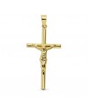 18K CRUZ CON CRISTO HUECA. 32 X 16 MM.
