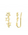 18K PENDIENTES ORO AMARILLO TREPADORES 3 ESTRELLAS 15 X 5 MM.